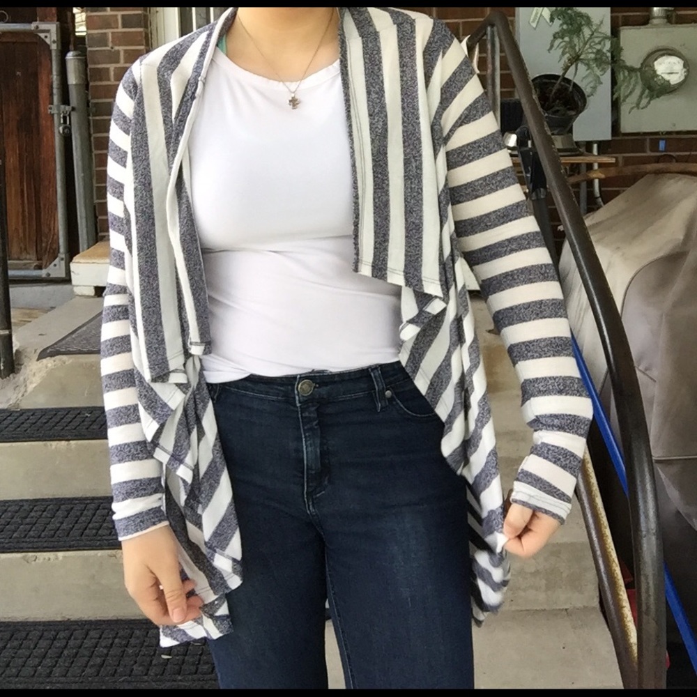 Long sleeved striped sweater